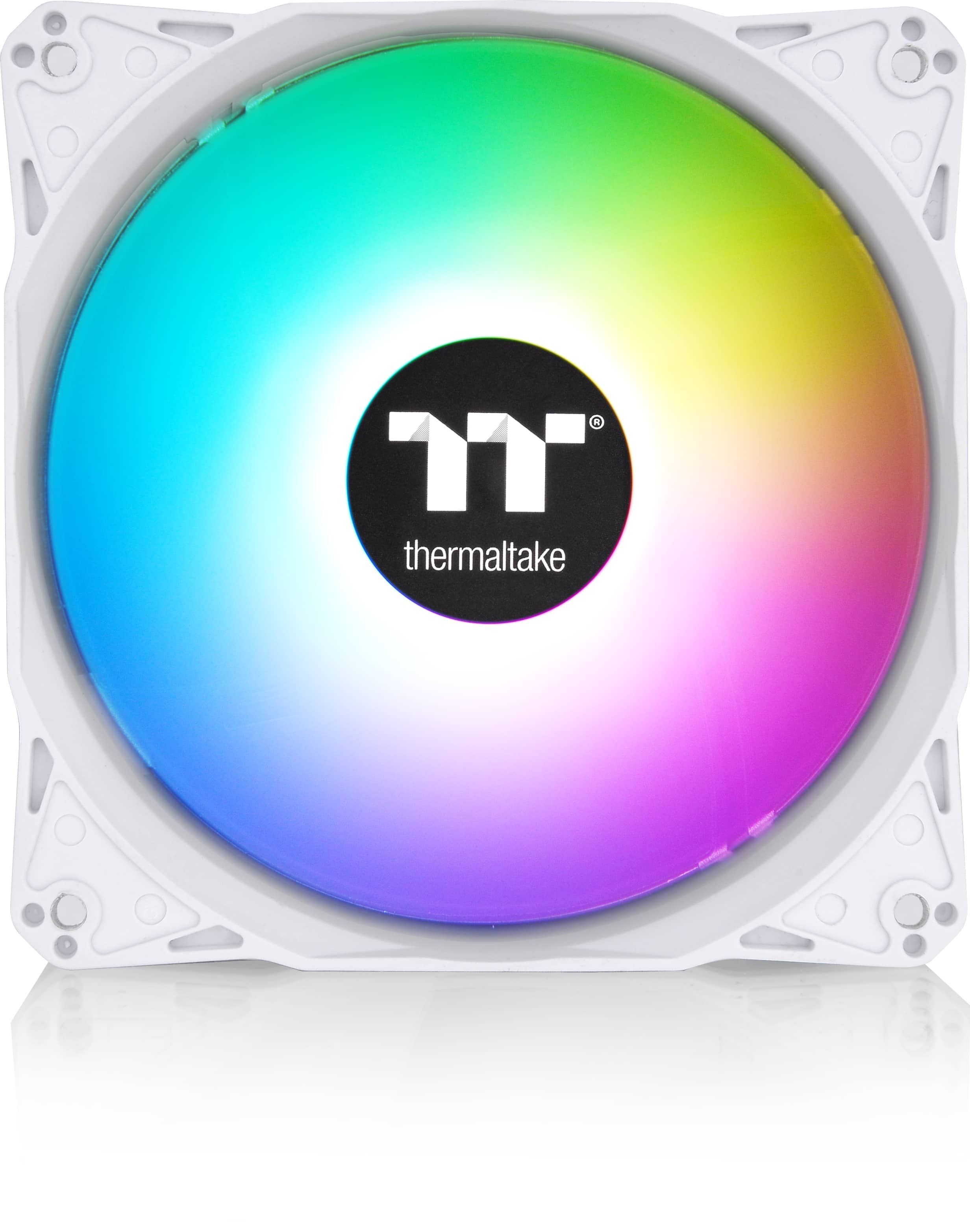 Left. Thermaltake - LE120 ARGB Sync 120mm PWM Computer Case Cooling Fan (3-Pack) - Snow.