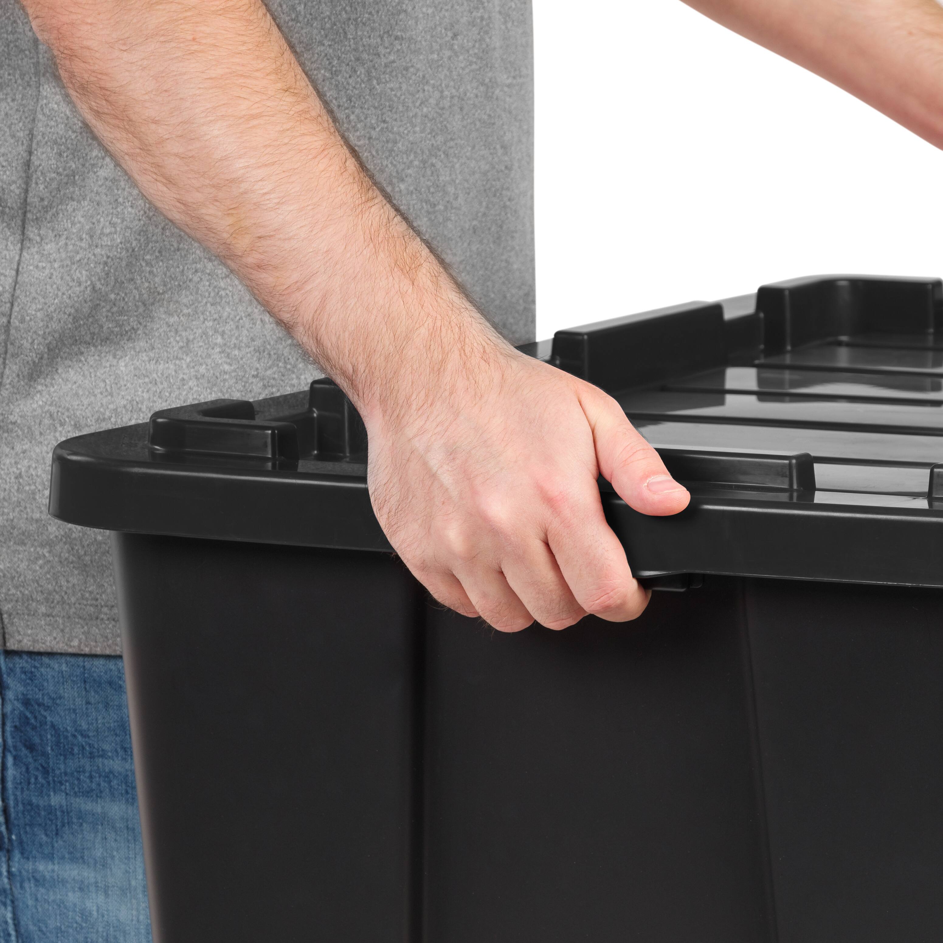 Alt View 3. IRIS USA - IRIS USA 27Gal/108Qt Large All-Weather Heavy-Duty Stackable Storage Plastic Bin Tote Container with Quick Snap Lid.