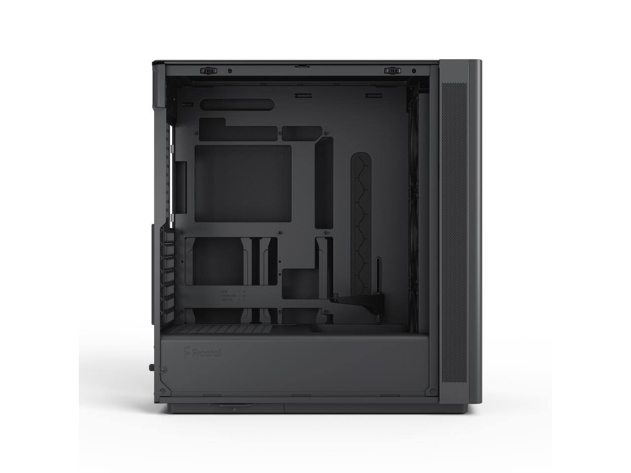 Alt View 5. Fractal Design - Fractal Design Define One Dark TG PC Case, Tempered Glass, 3 Fans, ATX/E-ATX/mATX/ITX - Black.