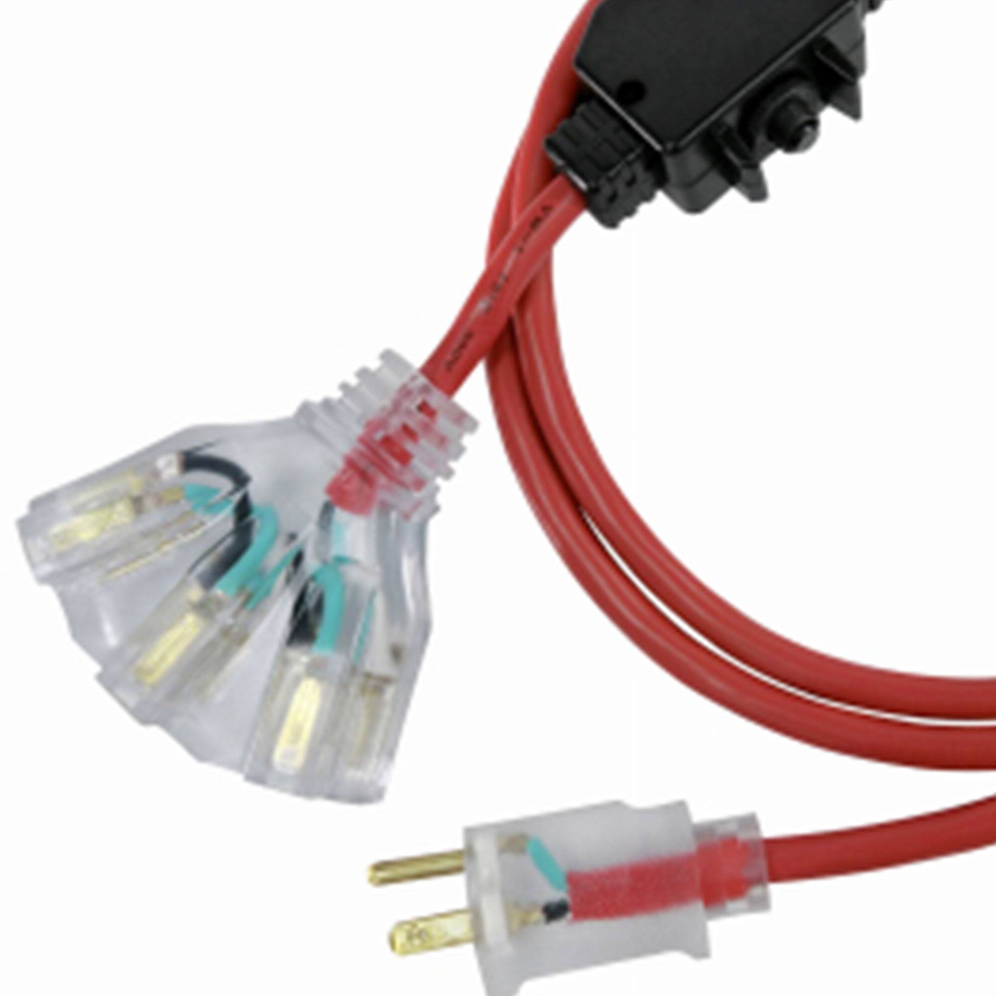 Alt View 4. Master Electrician - Master Electrician 25 Feet Outdoor Extension Cord with Inline Circuit Breaker - Red.