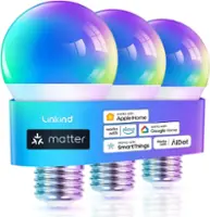 Linkind - A19 Matter 60W Smart RGBTW LED Bulb (3-Pack) - Front_Zoom