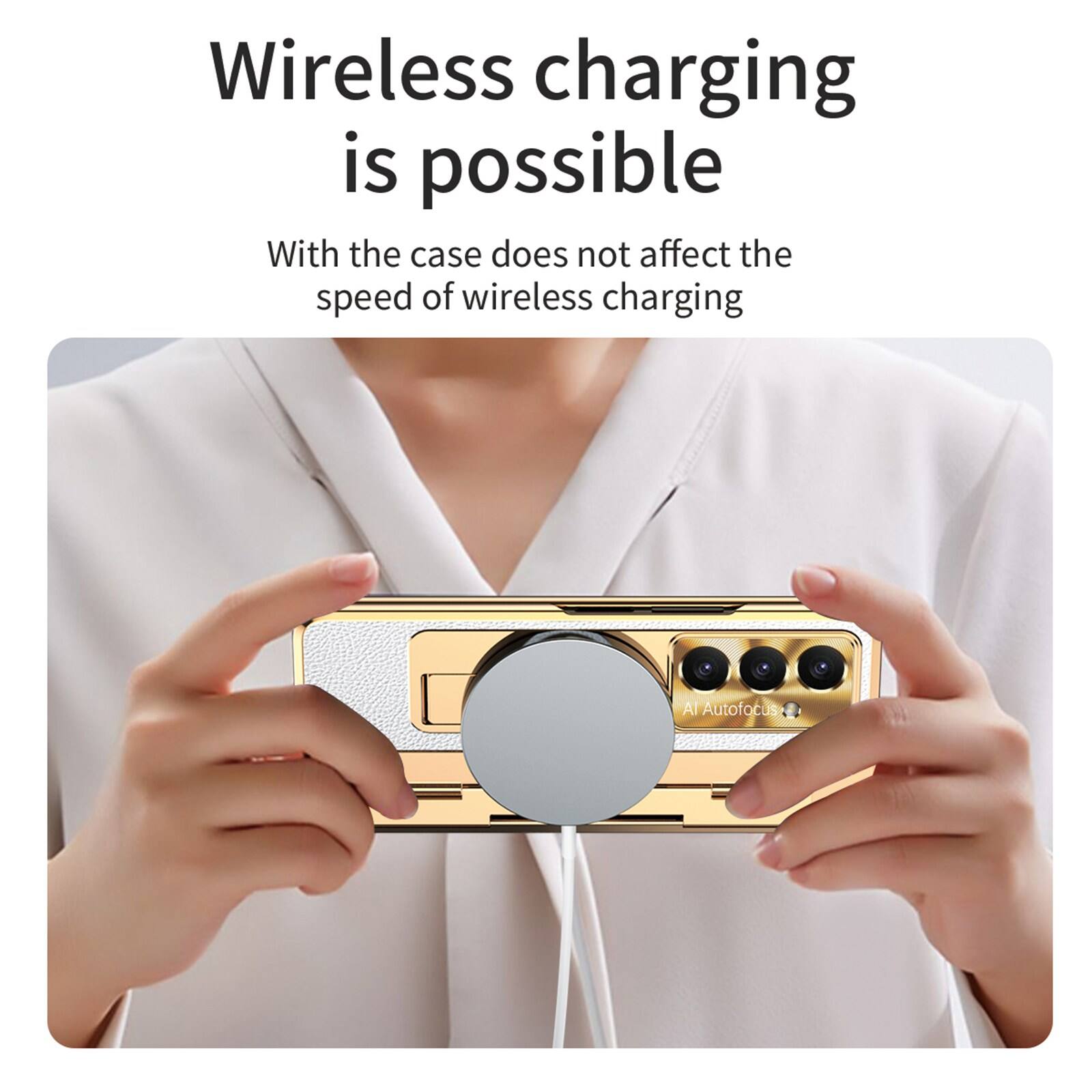 Wireless charging is possible. With the case, it does not affect the speed of wireless charging. AI Autofocus