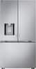 Front. LG - Counter-Depth MAX 23.7 Cu. Ft. French Door Smart Refrigerator with Zero Clearance - PrintProof Stainless Steel.