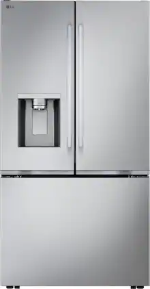 LG - Counter-Depth MAX 23.7 Cu. Ft. French Door Smart Refrigerator with Zero Clearance - Stainless Steel