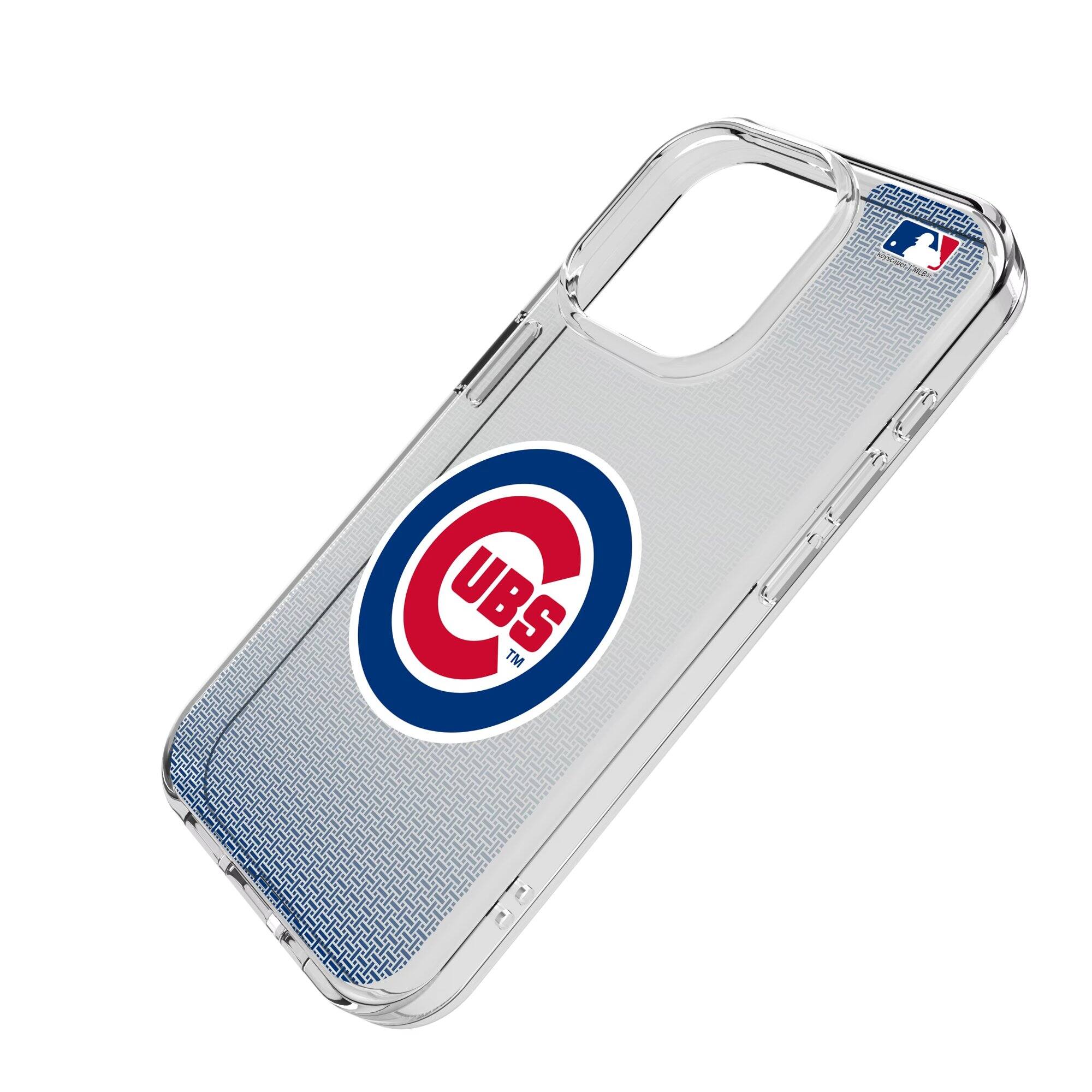 Alt View 1. Keyscaper - Chicago Cubs Linen Logo iPhone Clear Case - 13 Pro Max - Multicolor.