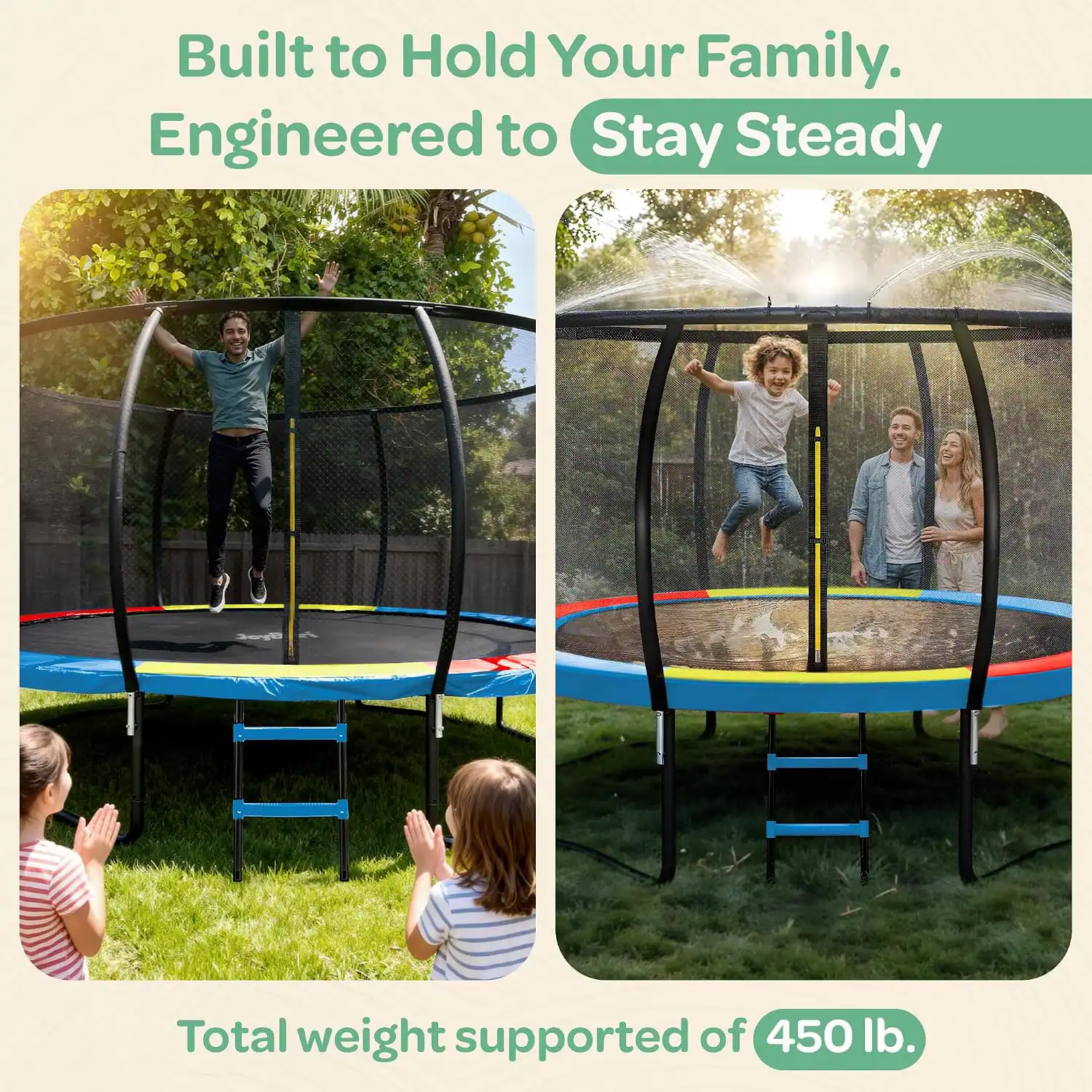 Built to Hold Your Family. Engineered to Stay Steady. Total weight supported of 450 lb.