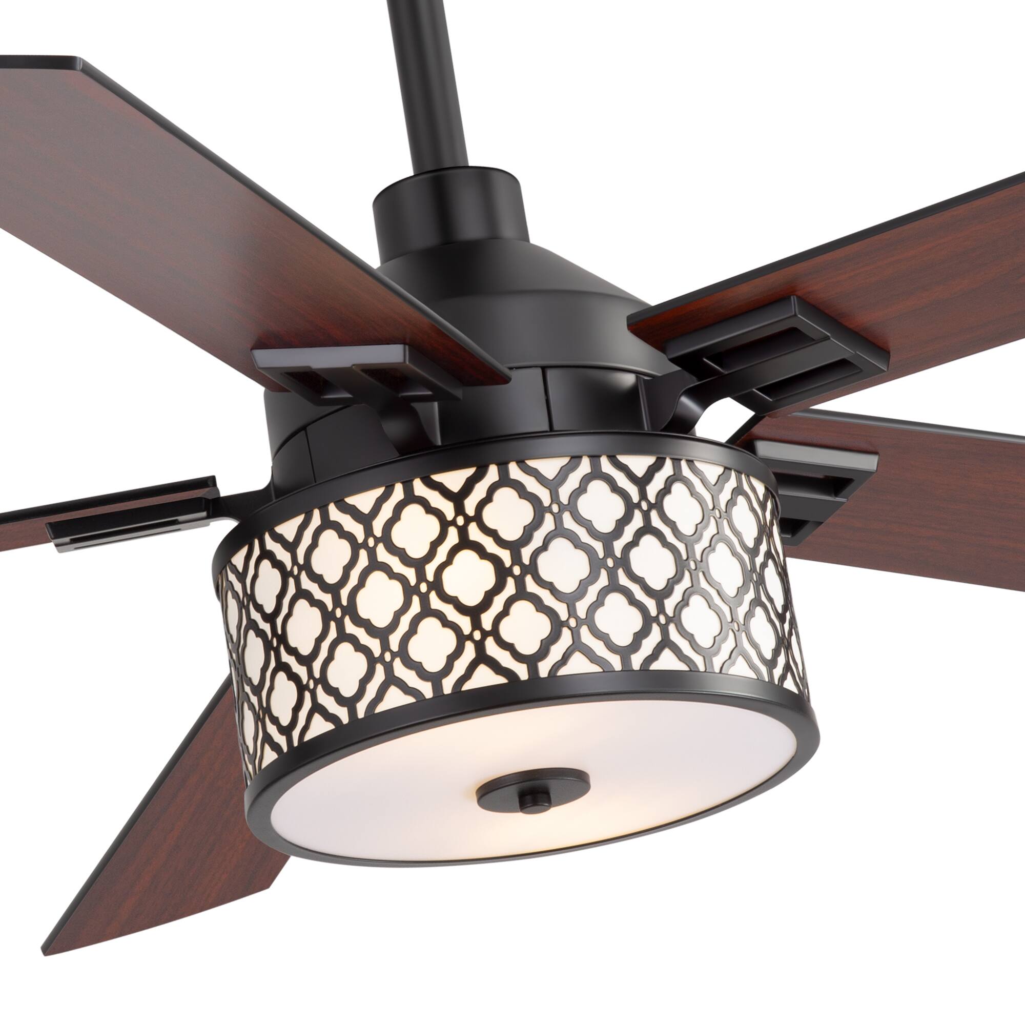 Alt View 8. Breezary - 52-Inch Ceiling Fan with Light Fixture, 5 Reversible Plywood Blades, DC Remote Control, 5/10-Inch Downrods, Indoor Use - Matte Black and Walnut.