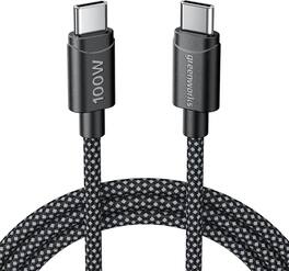 Greenworks - 6FT USB-C to USB-C Cable, 100W Fast Charging Cord, 2.0 Bi-Directional Data Transfer, Durable Braided Cord