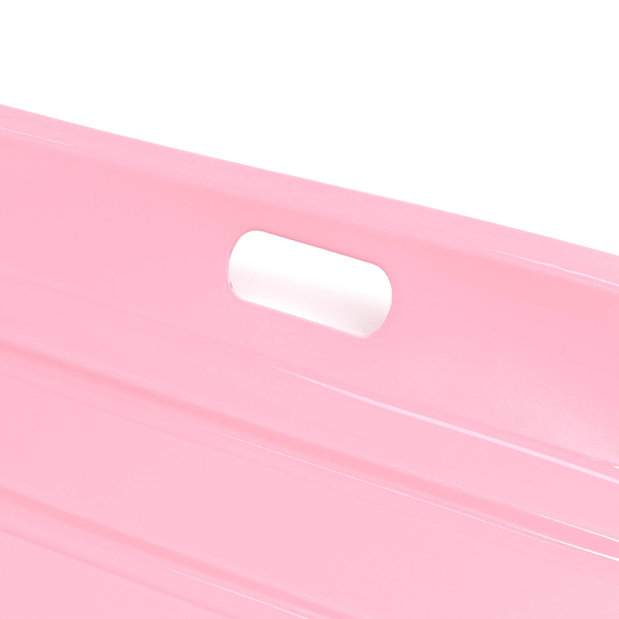 Alt View 3. Best Choice Products - Kids Outdoor Plastic Toboggan Snow Sled Board w/ Pull Rope, Handles - 35in - Light Pink.