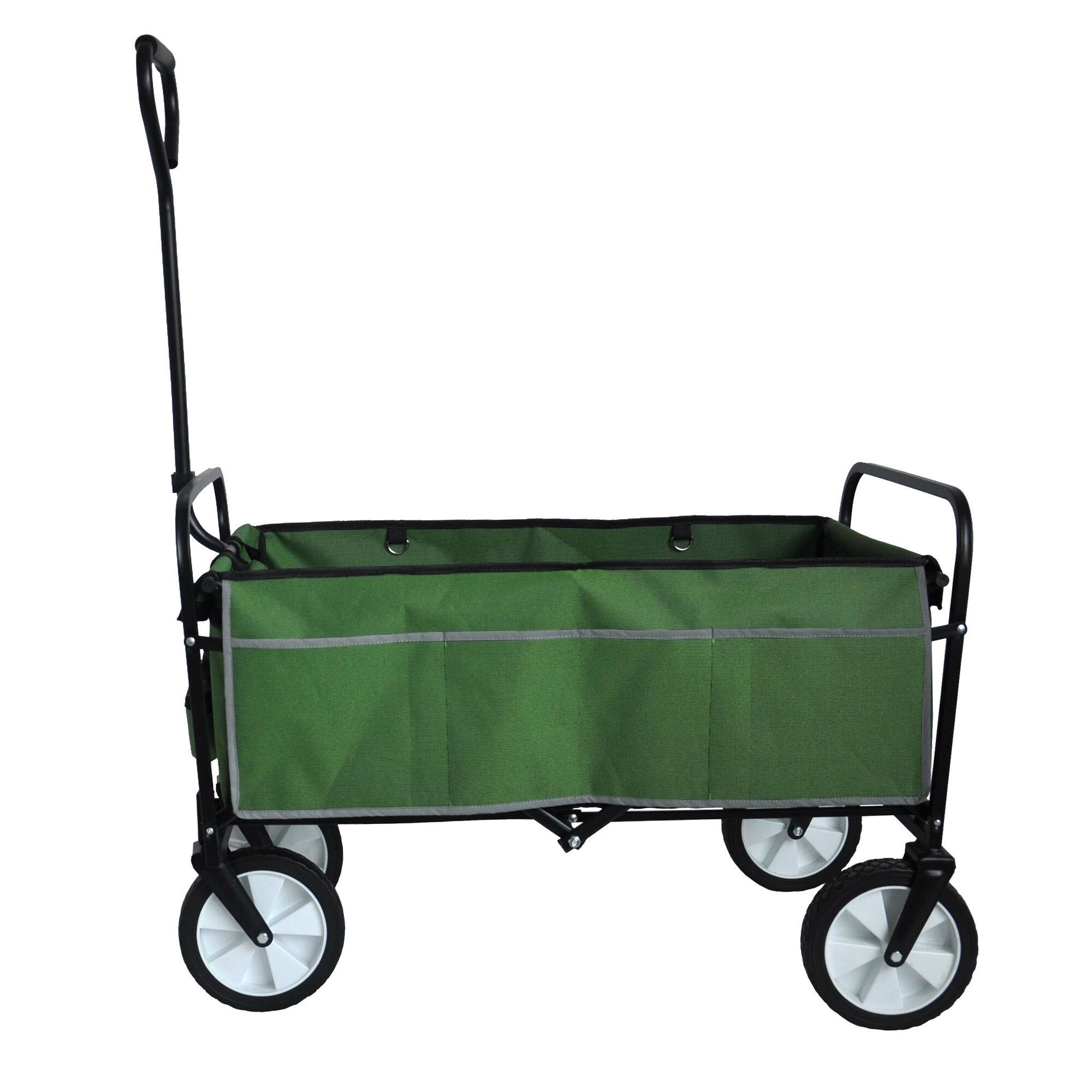 Angle. APRILSOUL - Folding Wagon Garden Shopping Beach Cart Green - Grass Green.