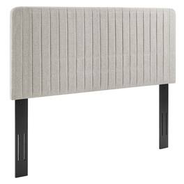 Milenna Channel Tufted Upholstered Fabric Full/Queen Headboard by Modway - Oatmeal