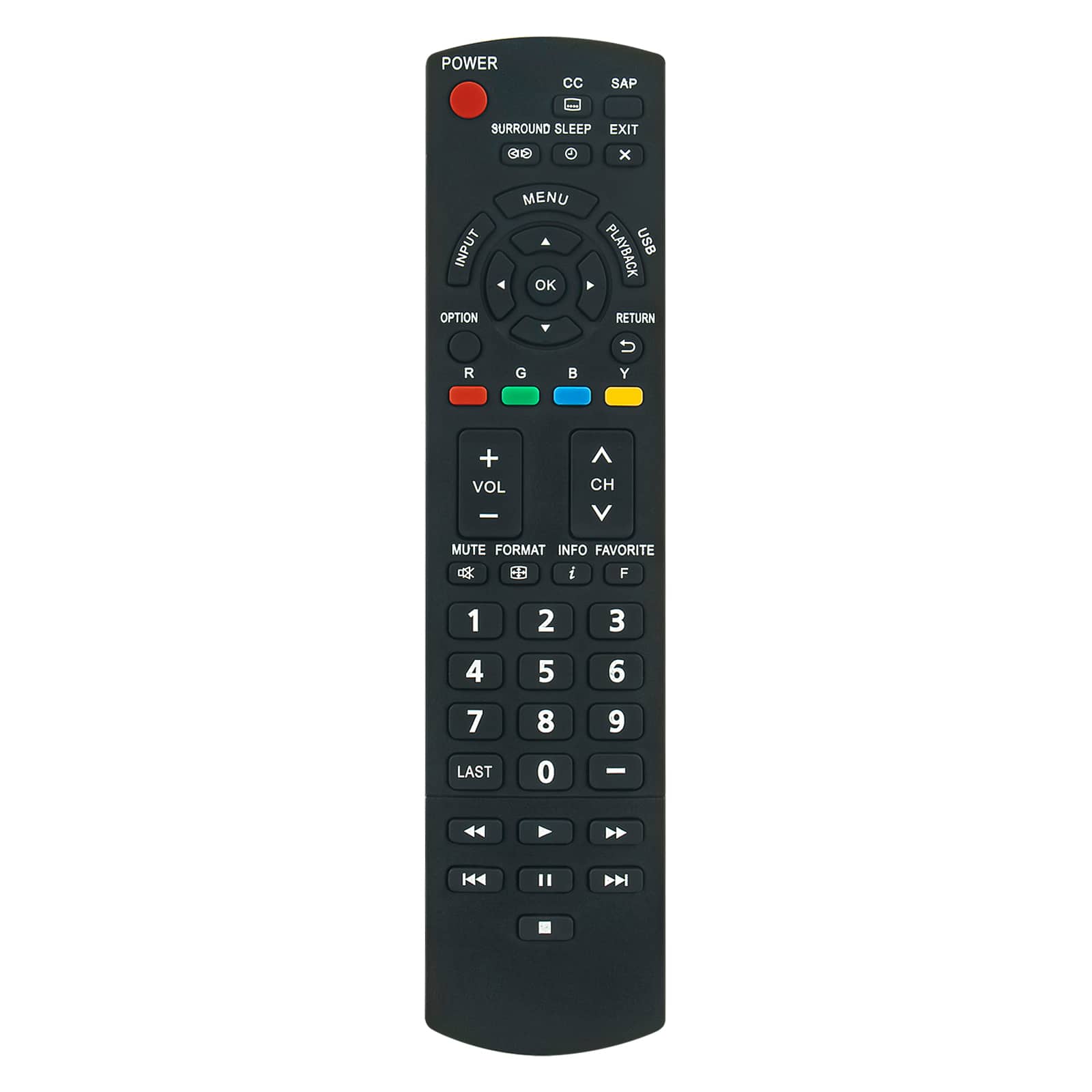 ZdalaMit - Replacement Remote N2QAYB000806 fit for Panasonic TV TC-P50UT50 TH-C50HD18 TH-M50HD18 TC-L47E50 TC-L55E50 - Black