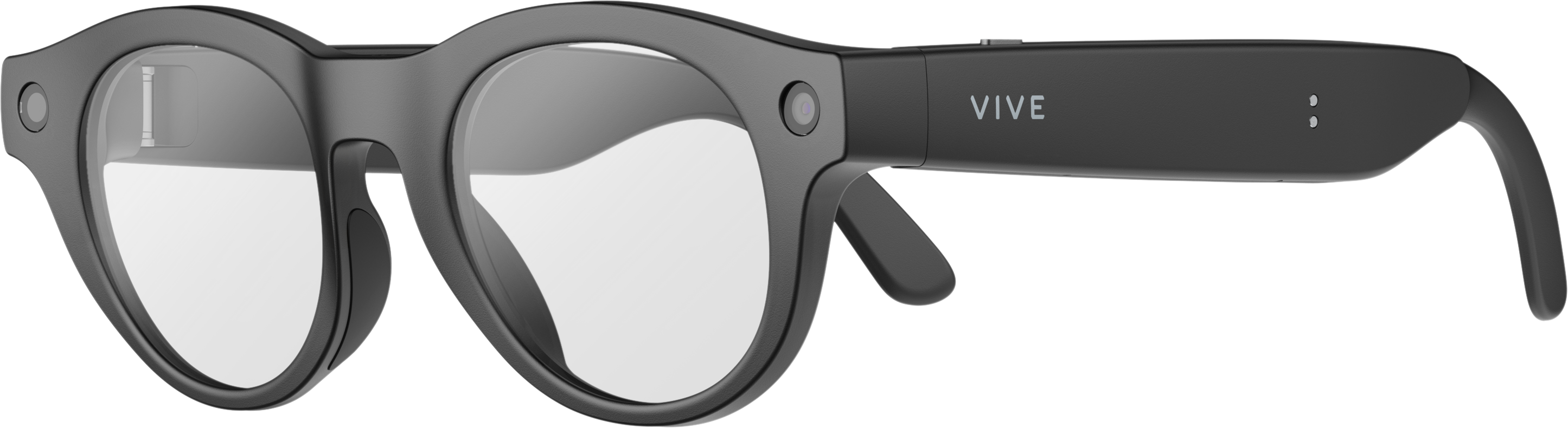 Alt View 4. HTC - VIVE Eagle™ AI Glasses – Round, Clear Lens - Charcoal Black.