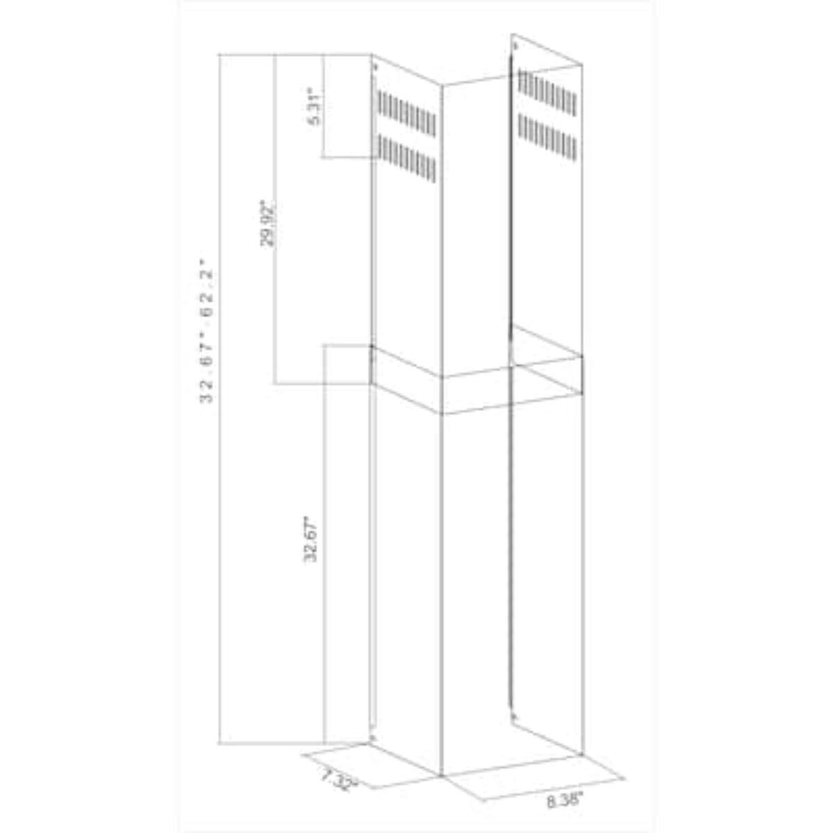 5.31"  
62.2  
67  
32  
29.92"  
32.67"  
7.32  
8.35"