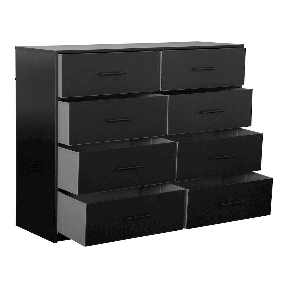 Alt View 2. Techni Home - 8-Drawer Dresser with Large Fabric Drawers, Black - Black.