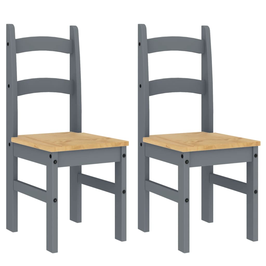 Alt View 1. Boyel Living - Gray Minimalist Desig Set of 2 Solid Pine Wood Dining Chairs - Gray.
