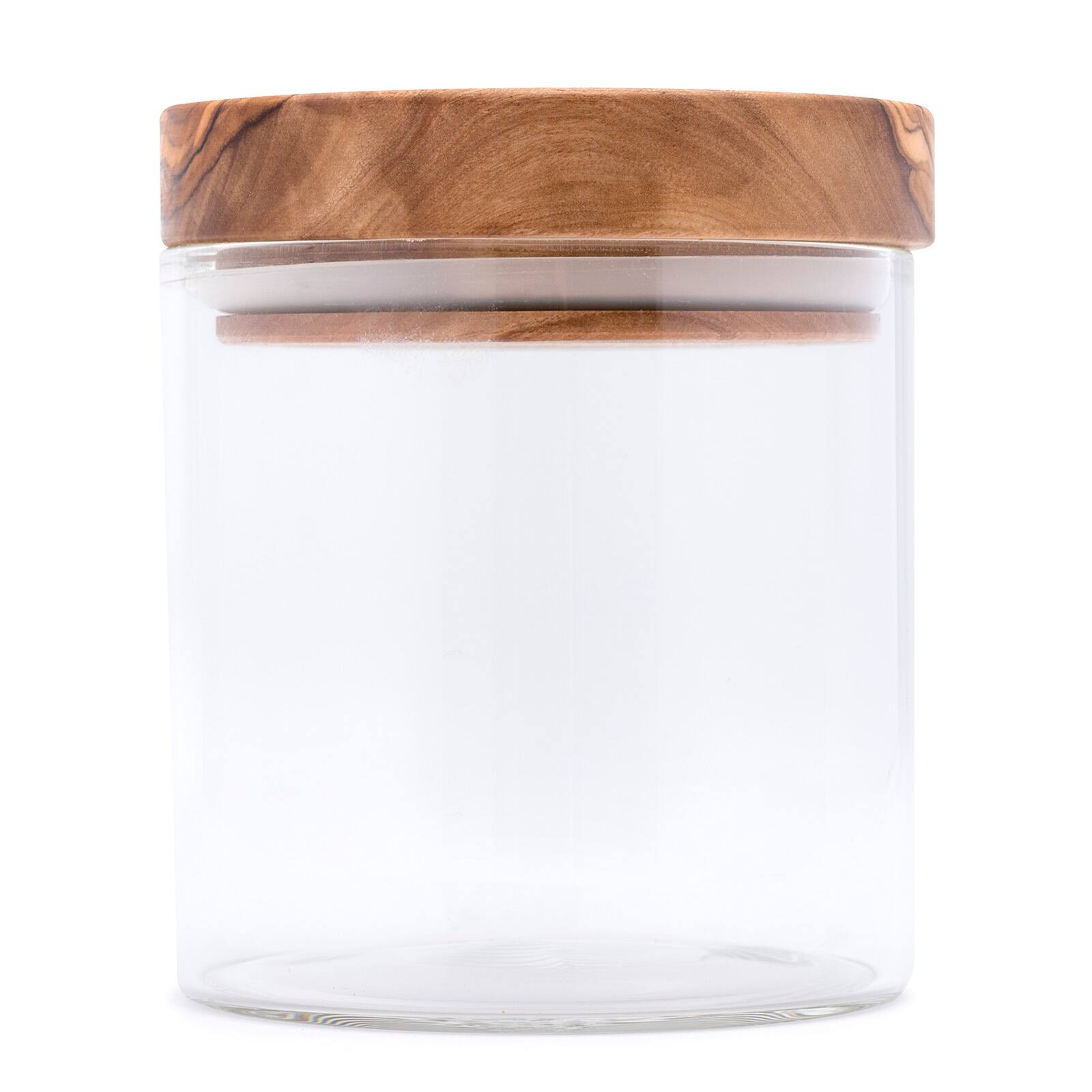 Alt View 1. Berard - Glass Storage Jar With Olive Wood Lid, 13.5-ounce - Brown.