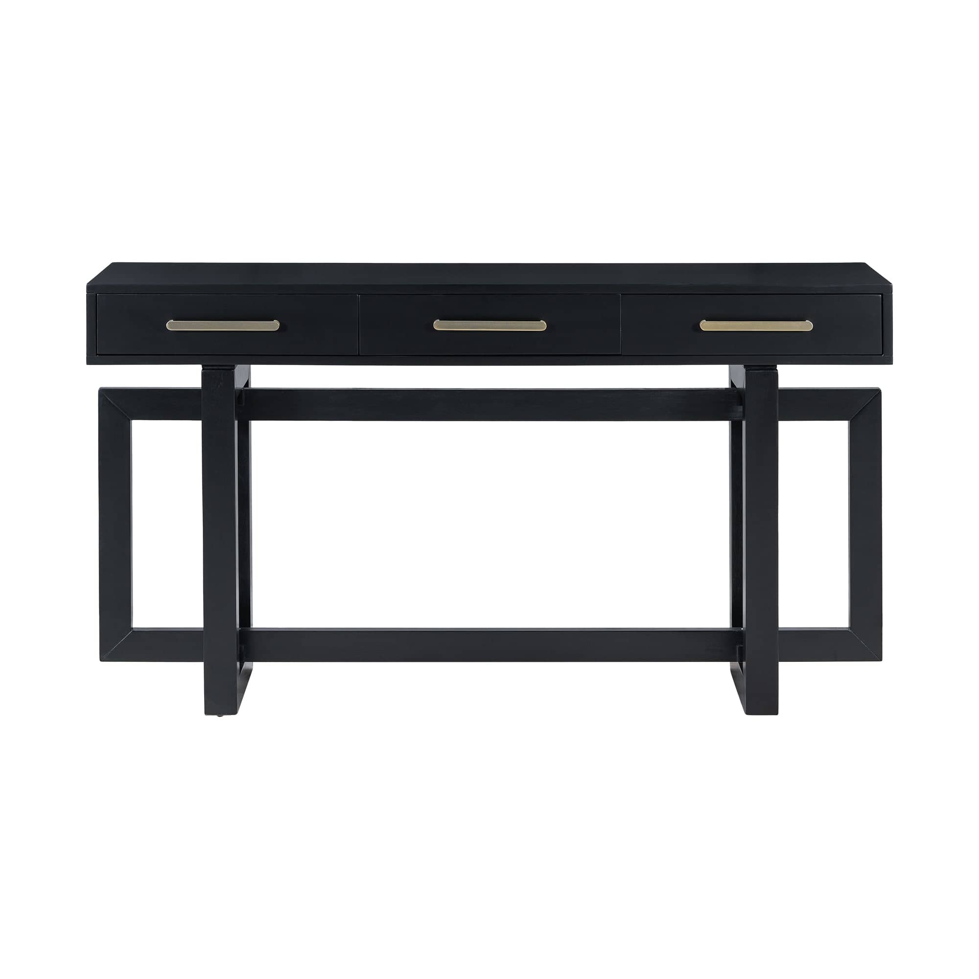 Boyel Living - Elegant Console Table with Three Drawers and Extra Long Entryway Table - Black