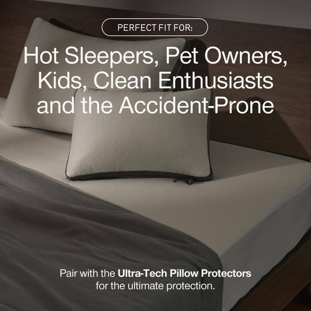 PERFECT FIT FOR:  
Hot Sleepers, Pet Owners, Kids, Clean Enthusiasts and the Accident-Prone  

Pair with the Ultra-Tech Pillow Protectors for the ultimate protection.