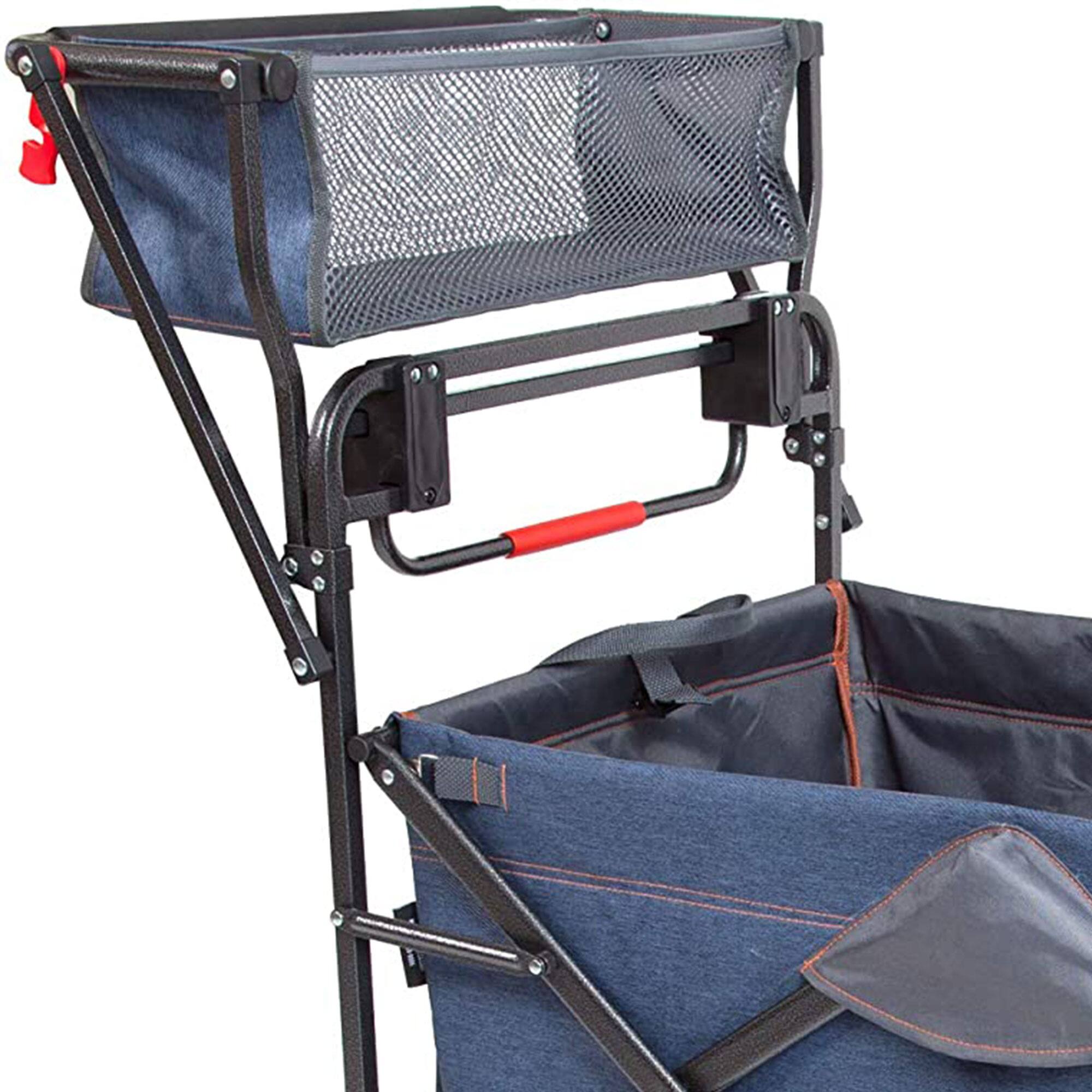 Alt View 3. Mac Sports - Mac Sports Collapsible Folding Heavy Duty Push Pull Utility Cart Wagon, Blue - Denim Blue.