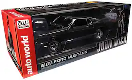 PopMarket - Auto World 1969 Ford Mustang John Wick - Hitman Grey 1/18 Scale Diecast - COLLECTIBLES - Multicolor