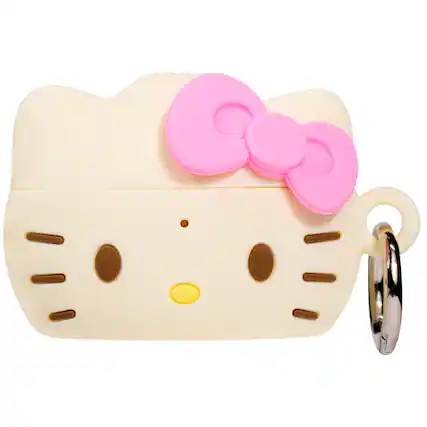 Front. iFace - iFace Sanrio Steam Bun Hello Kitty Apple AirPods Pro 1 & Pro 2 Case Silicone Protective Cover Cute Design with Carabiner - Hello Kitty (Steam Bun).