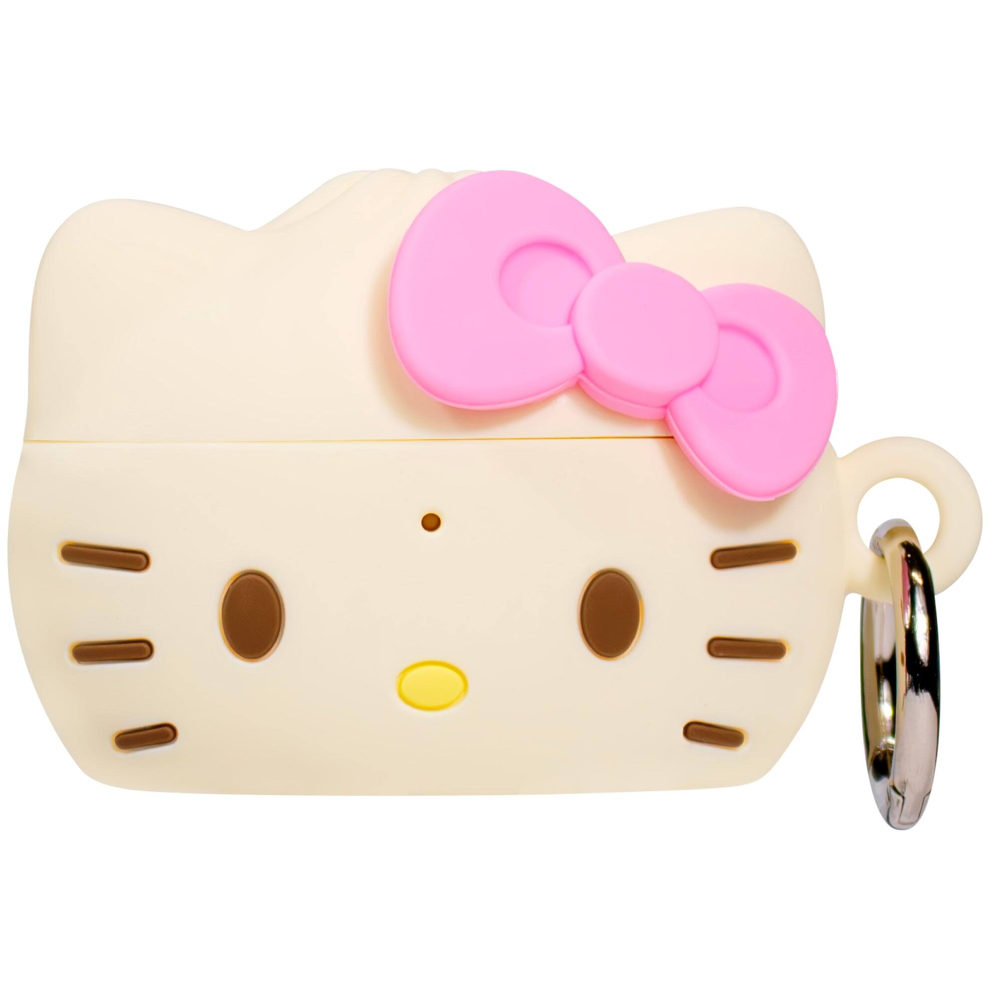 Front. iFace - iFace Sanrio Steam Bun Hello Kitty Apple AirPods Pro 1 & Pro 2 Case Silicone Protective Cover Cute Design with Carabiner - Hello Kitty (Steam Bun).