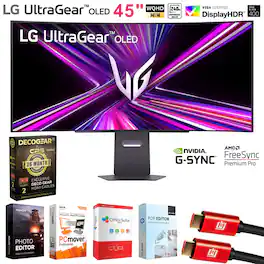LG - 45 UltraGear OLED WQHD Curved Gaming Monitor + 26 Months Protection Bundle
