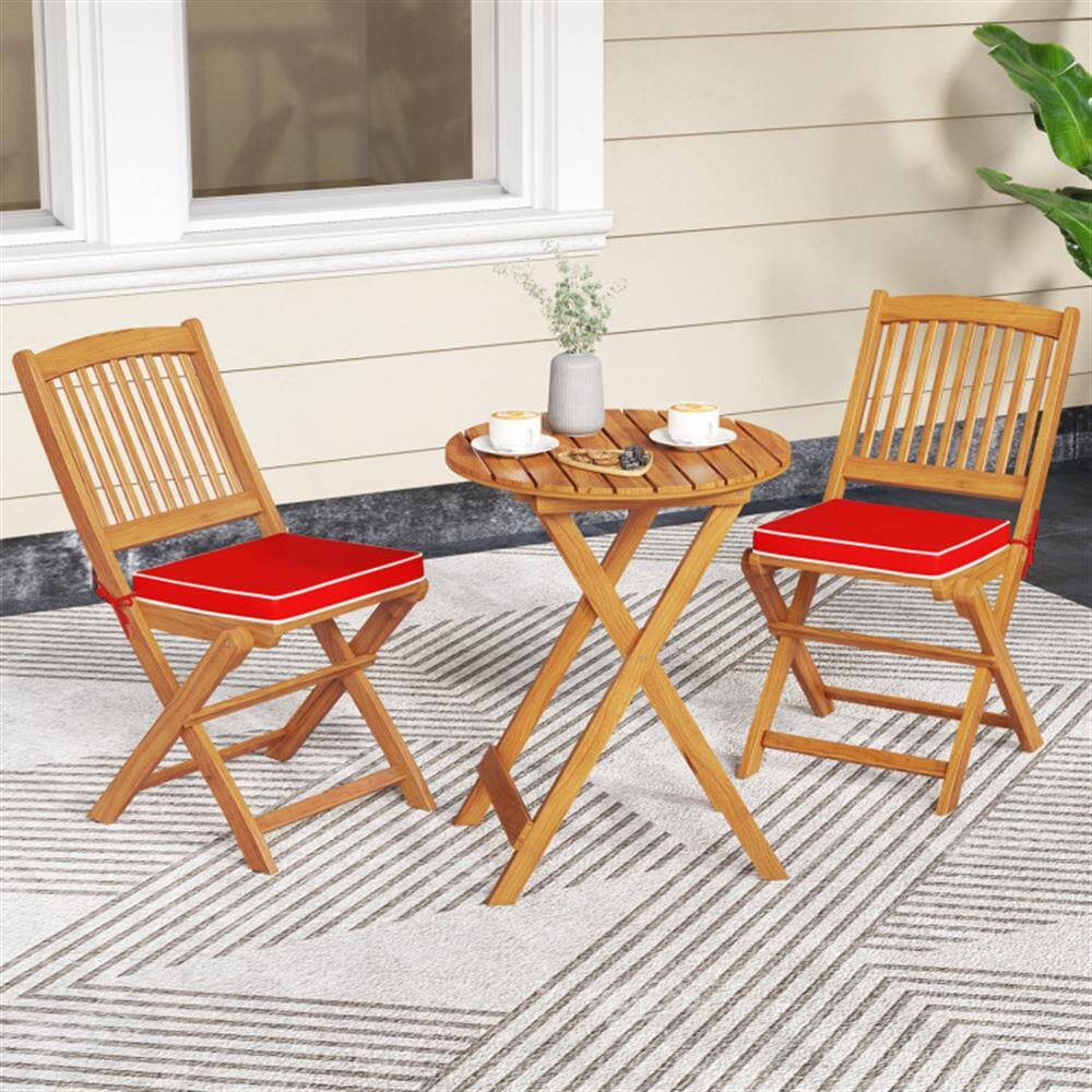 Left. Kadyn - Outdoor Dining Room Chairs, Patio Kitchen Chairs,Outdoor Folding Chairs with Seat Cushions Set of 2-Red - Red.