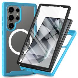 Dteck - for Samsung Galaxy S25 Ultra Non-Slip Case,Full Body Shockproof Cover,Built-in Screen Protector,Mag Safe Compatible - Lightblue