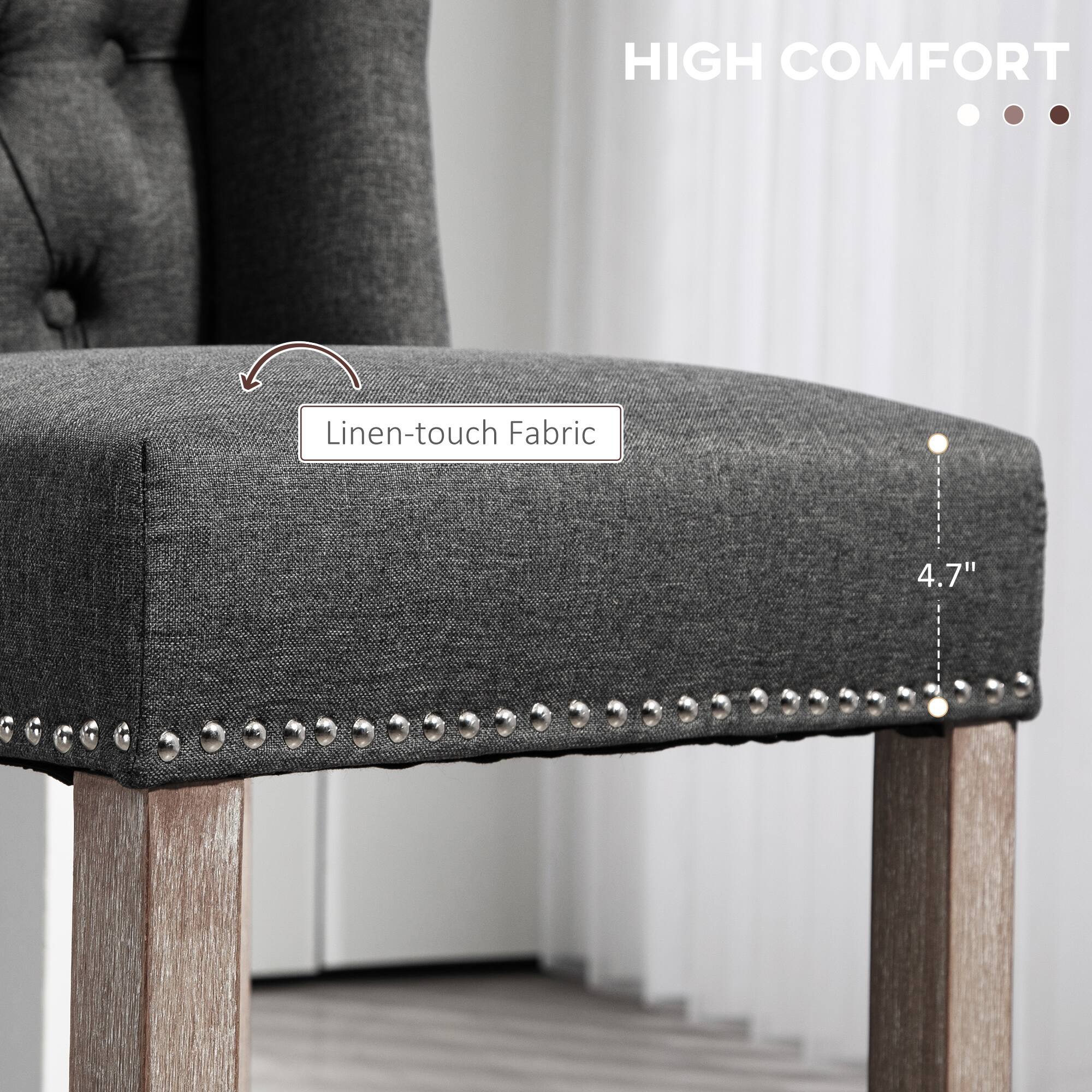 HIGH COMFORT

Linen-touch Fabric

4.7"