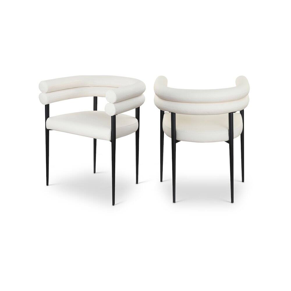 Meridian Furniture - Lavina Cream Vegan Leather Dining Chair, Set of 2 - Beige