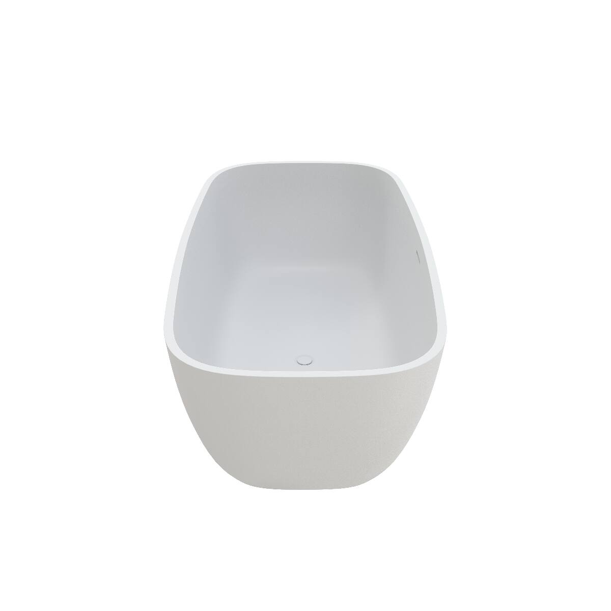 Alt View 3. Loheer - Loheer 59 in Matte White Solid Surface Freestanding Soaking Bathtub for One Person - Matte White.