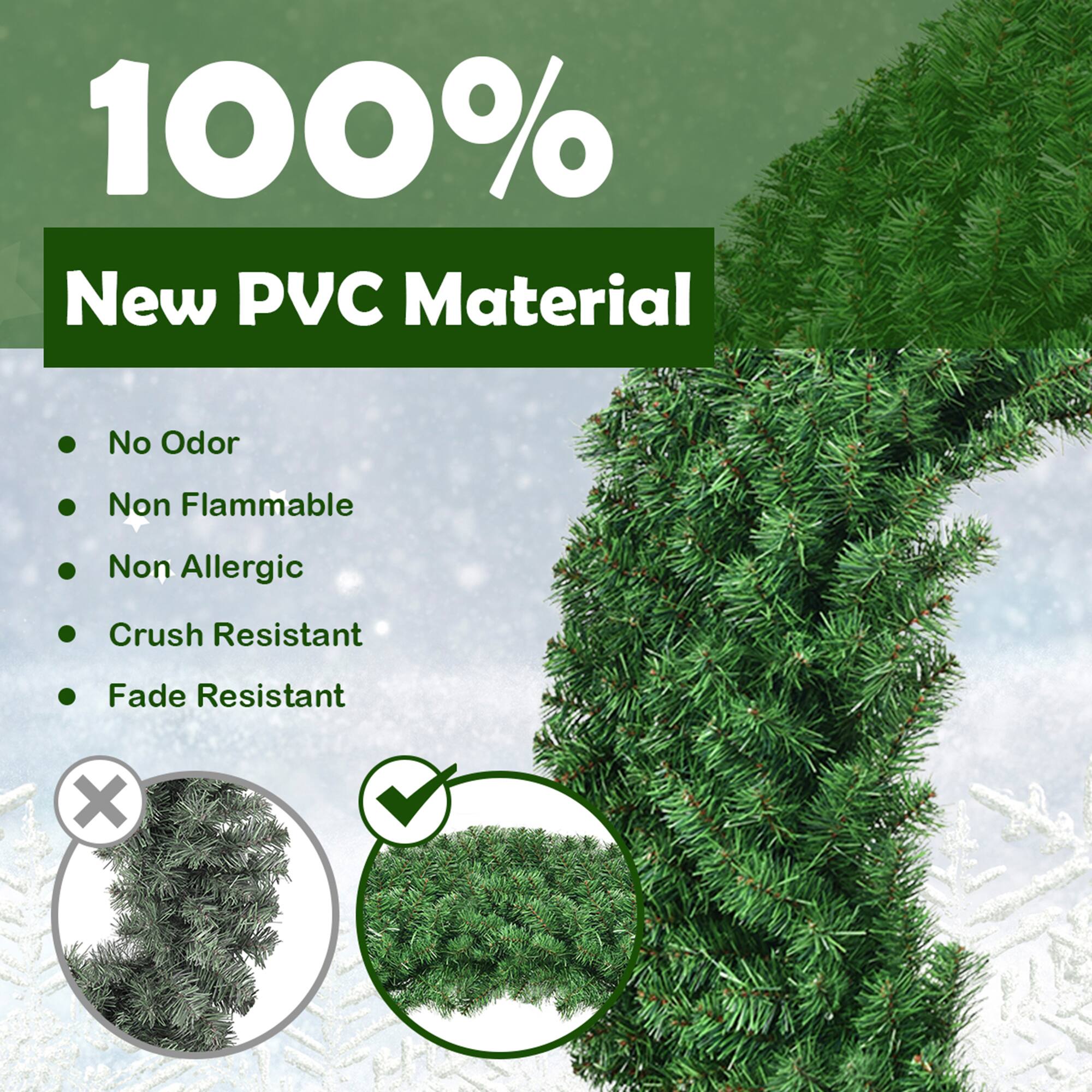 100% New PVC Material

- No Odor
- Non Flammable
- Non Allergic
- Crush Resistant
- Fade Resistant