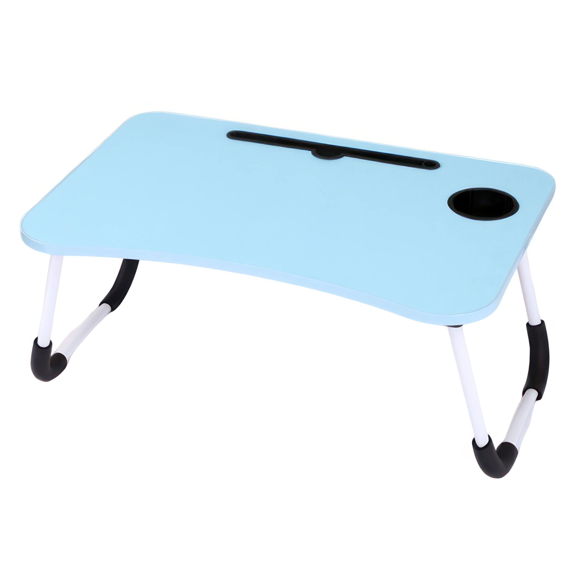 Alt View 3. FC Design - FC Design 2 Pack Foldable Laptop Cumputer Table, Breakfast Serving Bed Tray, Lap Desk with Foldable Leg - Blue/Blue - Blue and Blue.