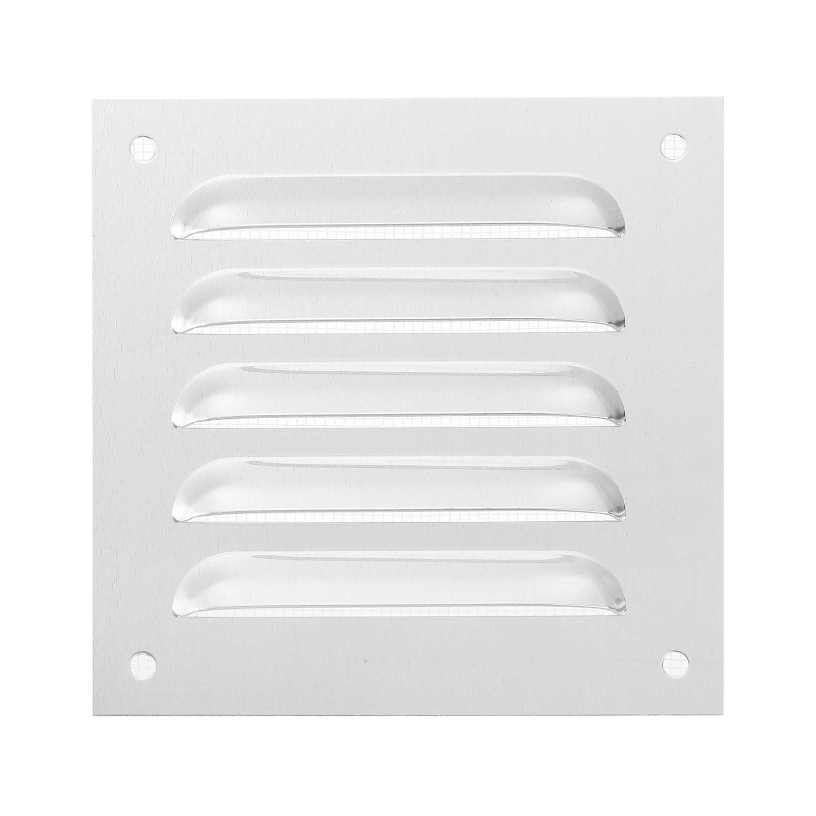 Unique Bargains - 5"x5" Aluminum Vent Cover, Screen Air Grille Ventilation Cover HVAC Louvered Grill Built-in Mesh for Home - Silver