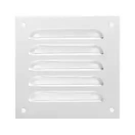 Unique Bargains - 5"x5" Aluminum Vent Cover, Screen Air Grille Ventilation Cover HVAC Louvered Grill Built-in Mesh for Home - Silver