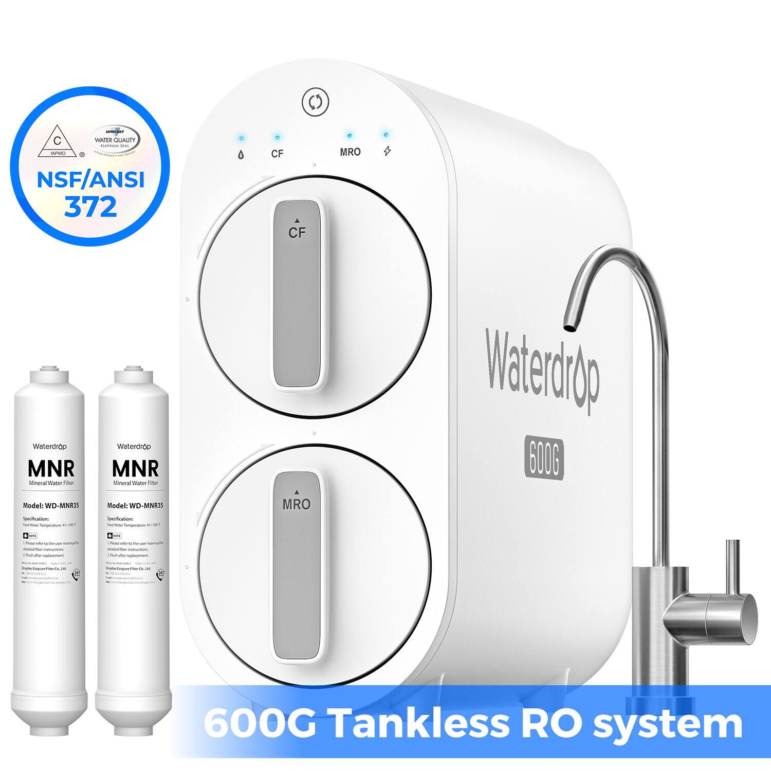 Waterdrop - G2P600 Reverse Osmosis System Extra 2 WD-MNR35 Water Filters - White price history on PriceWatchPro