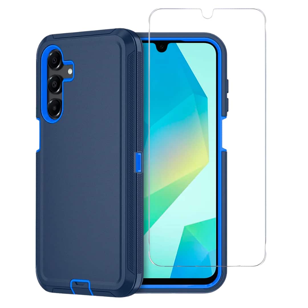Front. Entronix - Entronix Galaxy A16 Bundle - Heavy Duty Case with Clear Screen Protector - Blue.