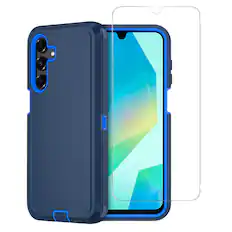 Front. Entronix - Entronix Bundle for Galaxy A16 - Heavy Duty Case & 2 Clear Screen Protectors - Blue.
