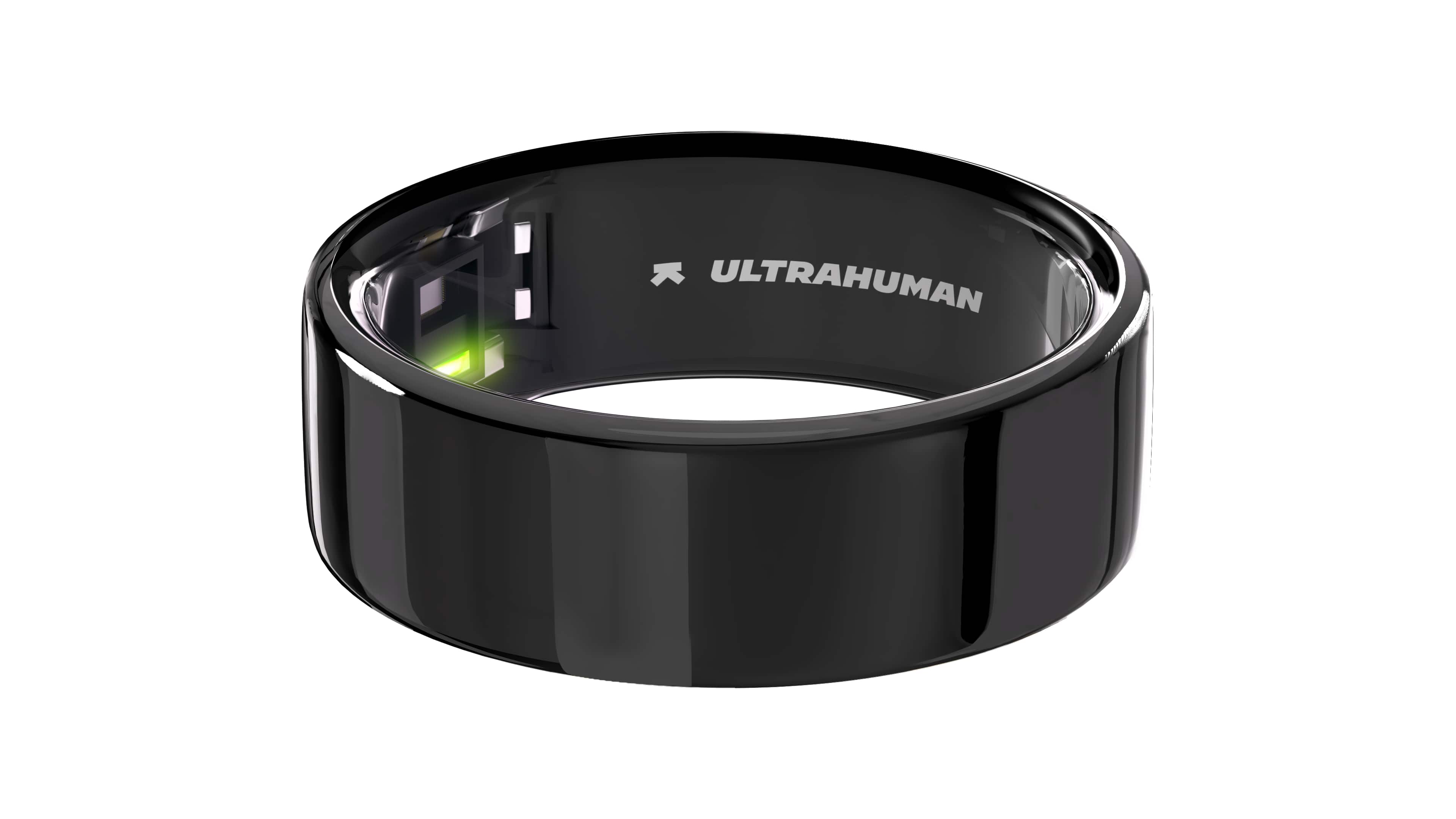 Front. Ultrahuman - Ring AIR- Smart Ring - Size Before You Buy - Size 5 - Aster Black.