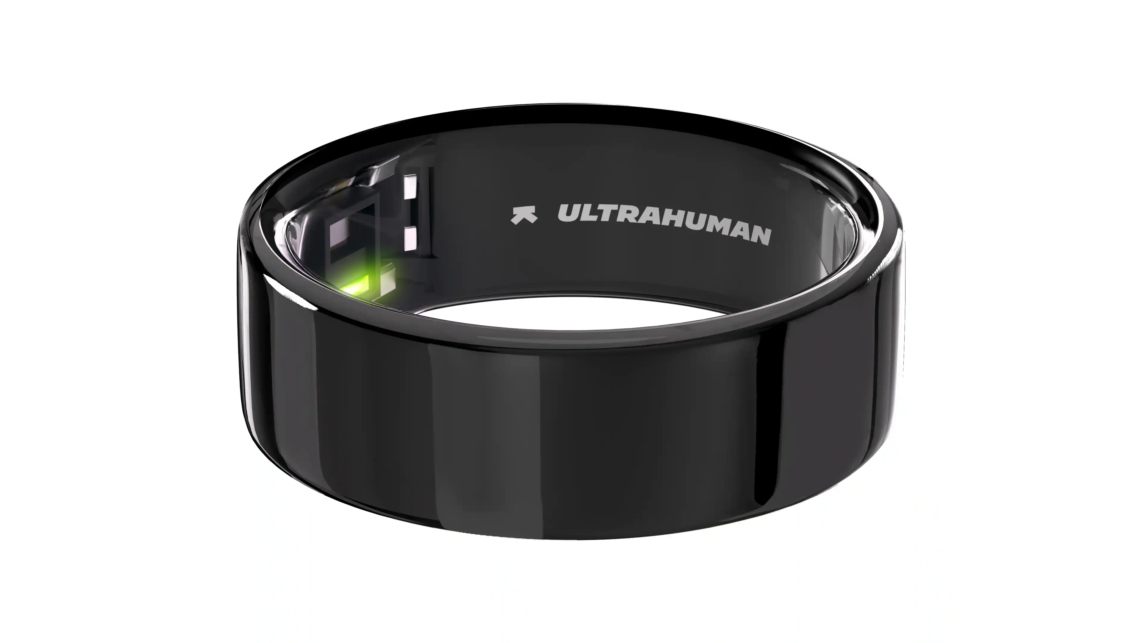 Front. Ultrahuman - Ring AIR- Smart Ring - Size Before You Buy - Size 5 - Aster Black.