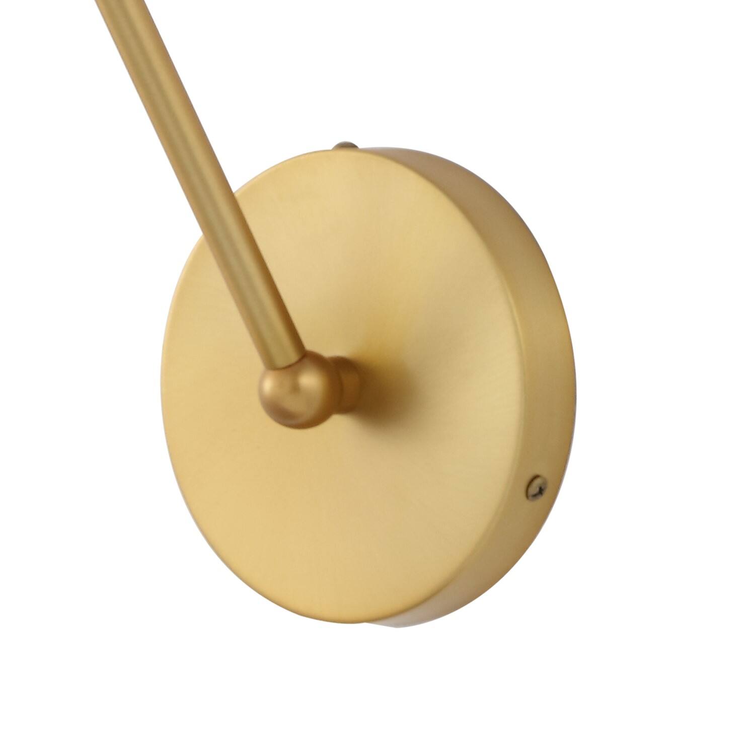 Alt View 5. Jonathan Y - Alba 8" 1-Light Modern Industrial Adjustable Swing Arm Metal Frosted Glass Globe LED Sconce, Brass Gold/Frosted - Brass Gold.