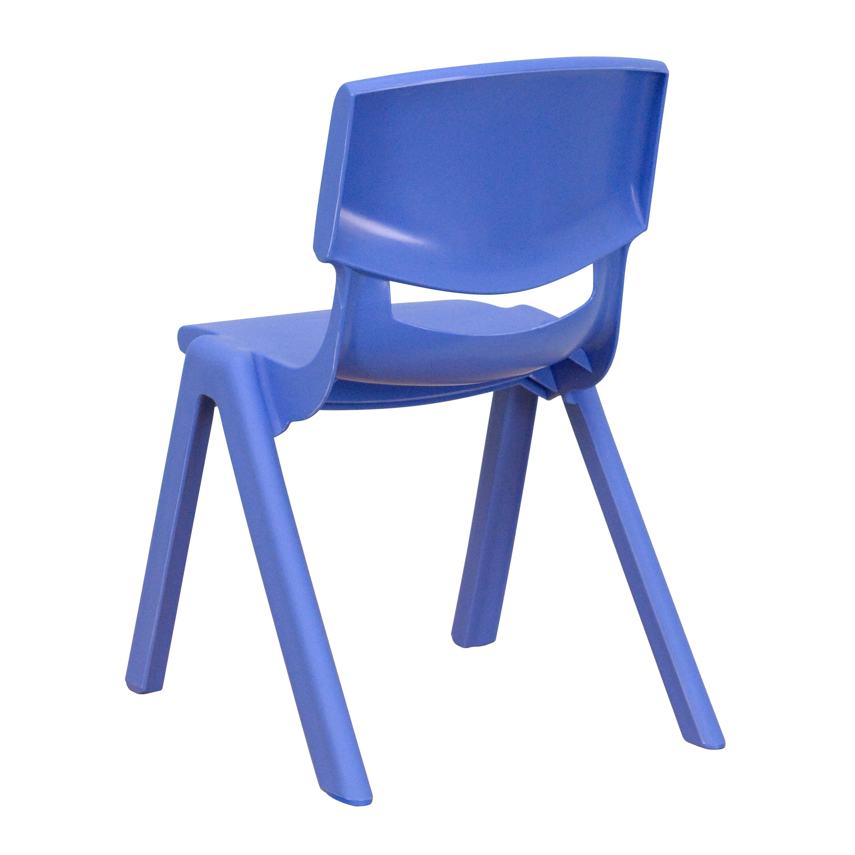 Alt View 6. Emma + Oliver - 10 Pack Plastic Stackable School Chair with 12" Seat Height - Blue.