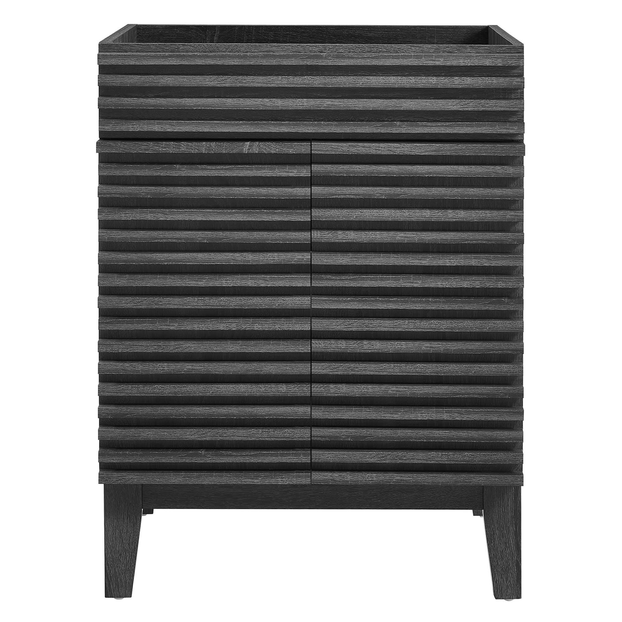 Alt View 2. Modway - Render 18" and 24" Bathroom Cabinets Basin Not Included - Charcoal.