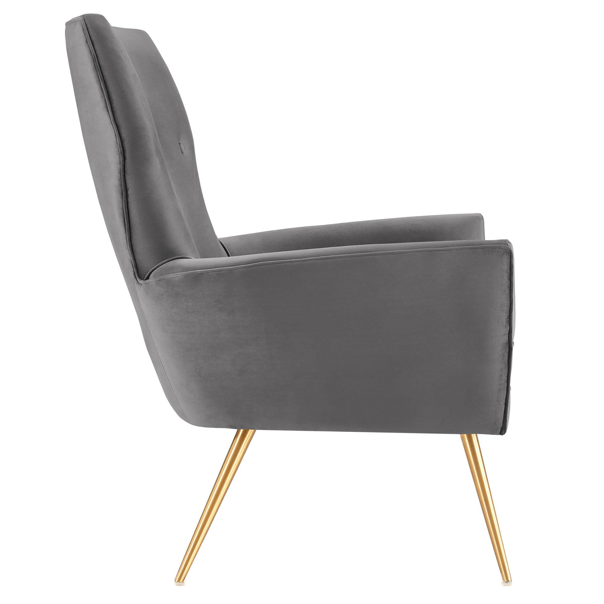 Alt View 1. Modway - Renata Button Tufted Performance Velvet Armchair by Modway - Gray.
