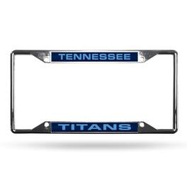 Rico Industries - Tennessee Football Titans All Corner EZ View Chrome Metal Laser Cut License Plate Frame - Multi