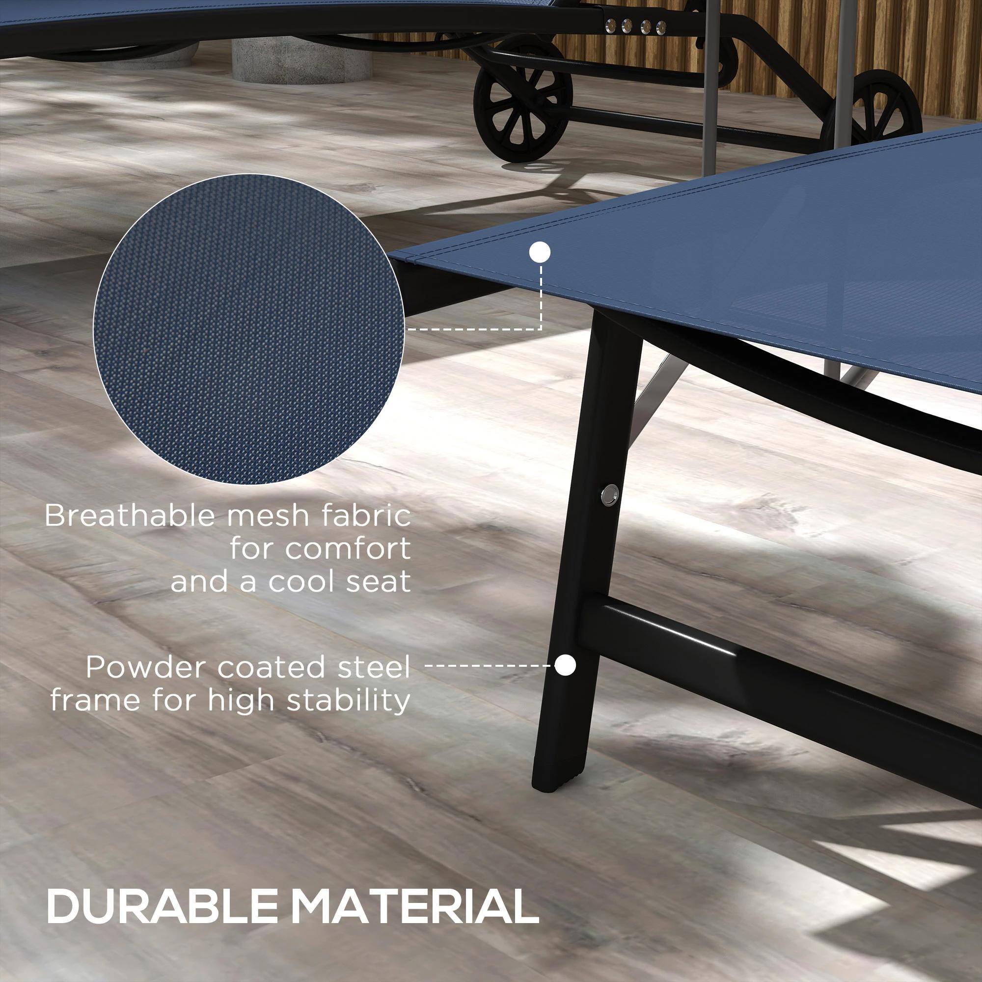 Breathable mesh fabric for comfort and a cool seat, Powder coated steel frame for high stability, DURABLE MATERIAL