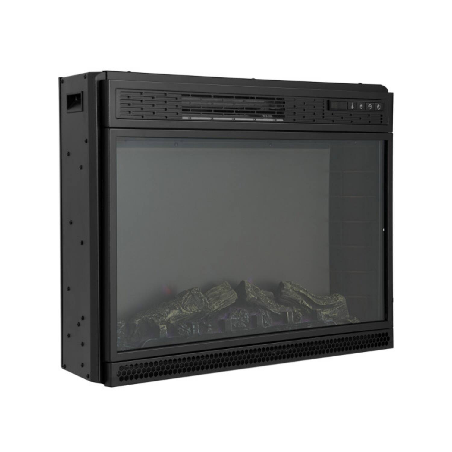 Alt View 7. LUCKY ONE - 28 Inch Freestanding/Recessed Electric Fireplace with Remote & Timer - Black.