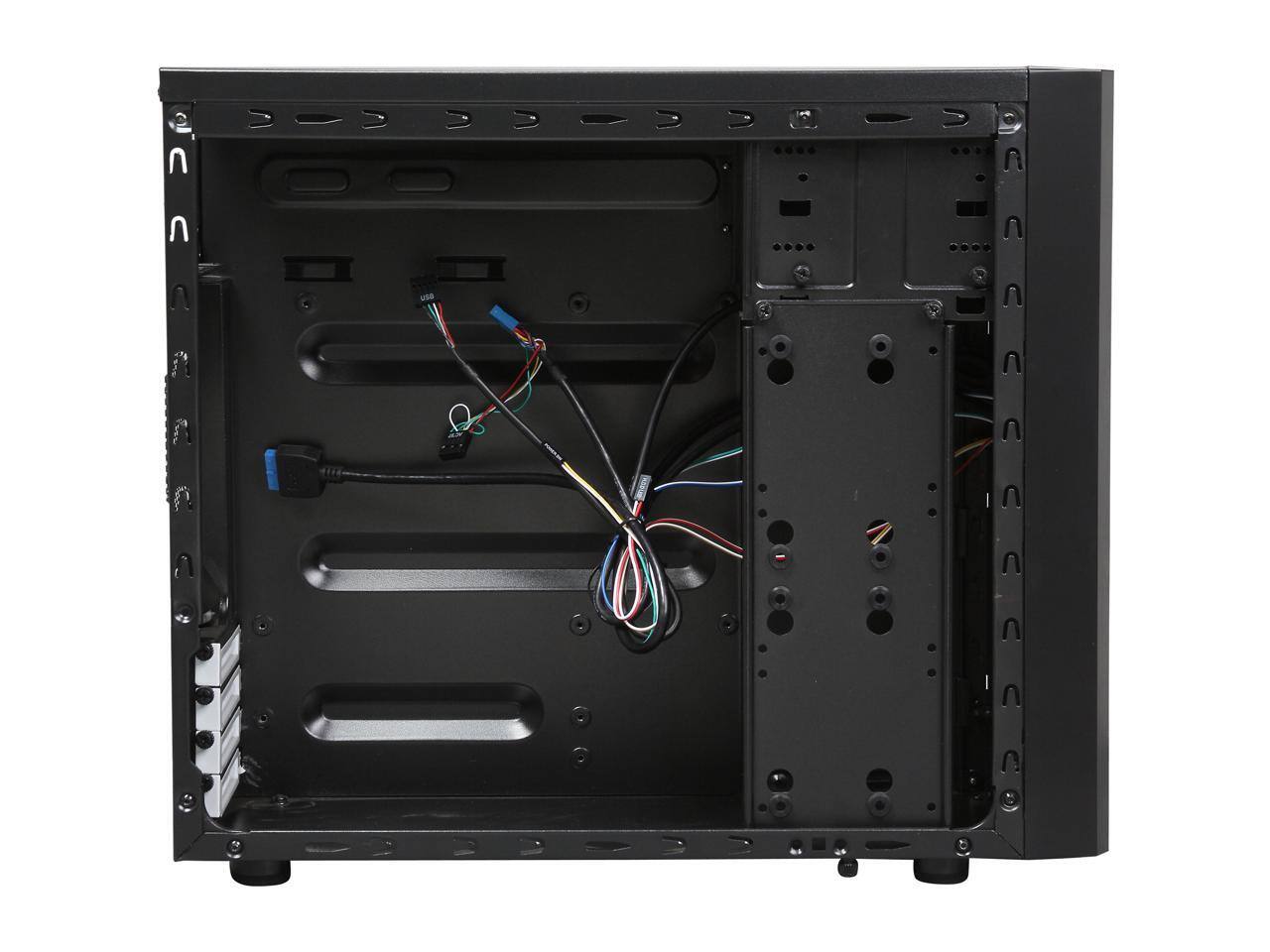 Alt View 8. Fractal Design - Fractal Design Core 1000 Black Micro ATX Mini Tower Computer Case - Black.